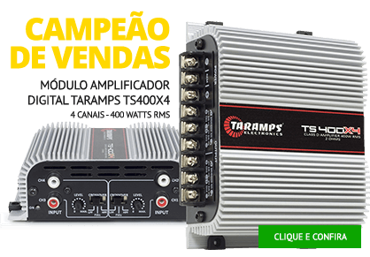 Módulo Amplificador Digital Taramps TS400x4 - 4 Canais - 400 Watts RMS 